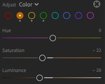 color grading in lightroom